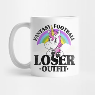 Fantasy Football Loser Outfit Funny Unicorn Gift Mug